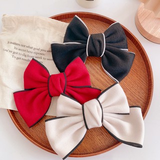 Kẹp Tóc Nơ Bản To Viền Màu Phong Cách Công Chúa