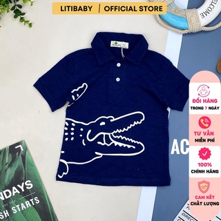 [Mã BMLT30 giảm đến 30K đơn 299K] Áo thun bé trai LITIBABY, chất cotton cá sấu, áo cổ bẻ size nhí 2/8T