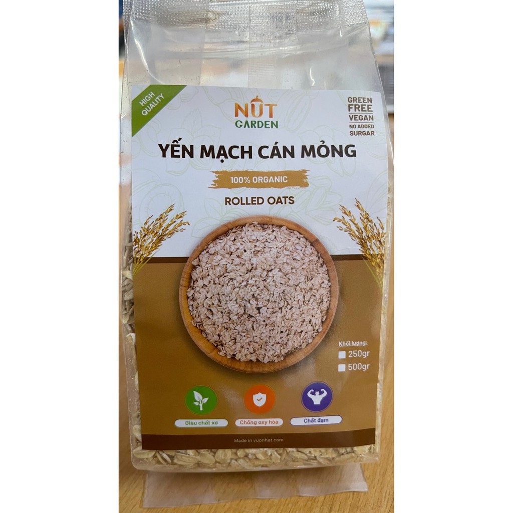 Hạt Yến Mạch Úc Tươi Cán Dẹt Chính Hãng Nut Garden - Nhập Khẩu Úc - Tốt Cho Em Bé, Gym, Giảm Cân - 250gr | BigBuy360 - bigbuy360.vn