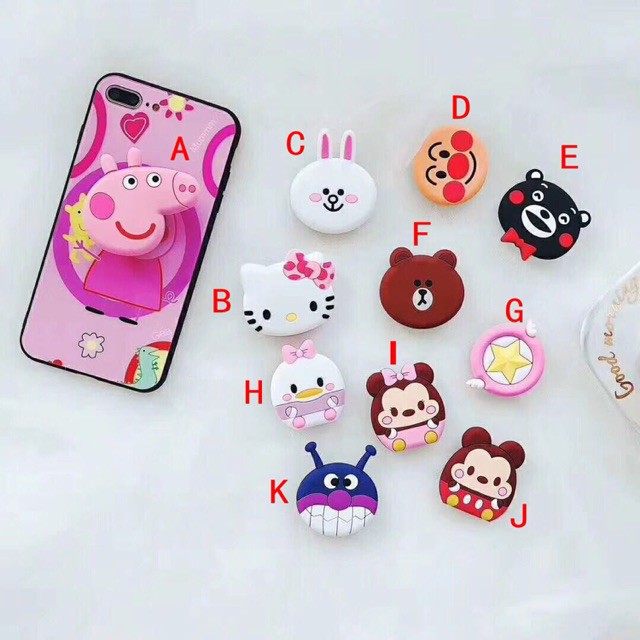 Giá đỡ điện thoại và máy tính bảng hình heo Peppa Popsocket Tik Tok