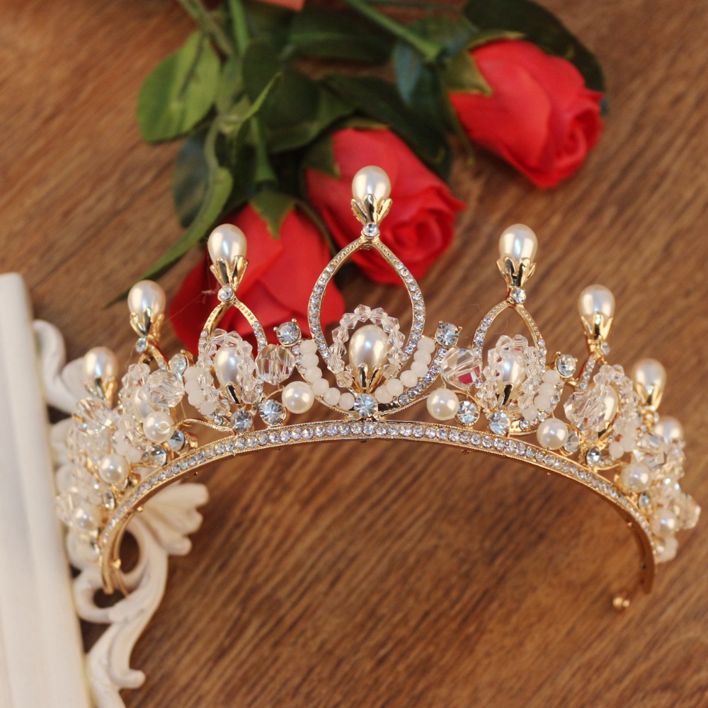 Vương Miện Cô Dâu Đính Ngọc Trai Sang Trọng