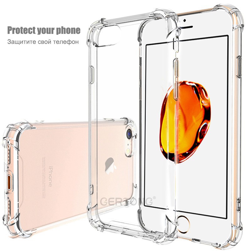 Ốp điện thoại trong suốt có đệm chống vỡ cho iPhone 5/5S/SE/6/6S/6 Plus/6S Plus/7/7 Plus/8/8 Plus/X/XS/XS MAX