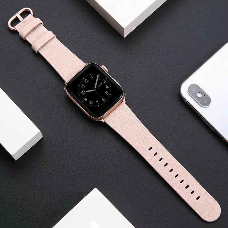 [Có Clip] Dây Đeo Apple Watch 1/2/3/4/5/6 38mm 42mm 40mm 44mm Chất Liệu Da PU Phong Cách Thời Thượng