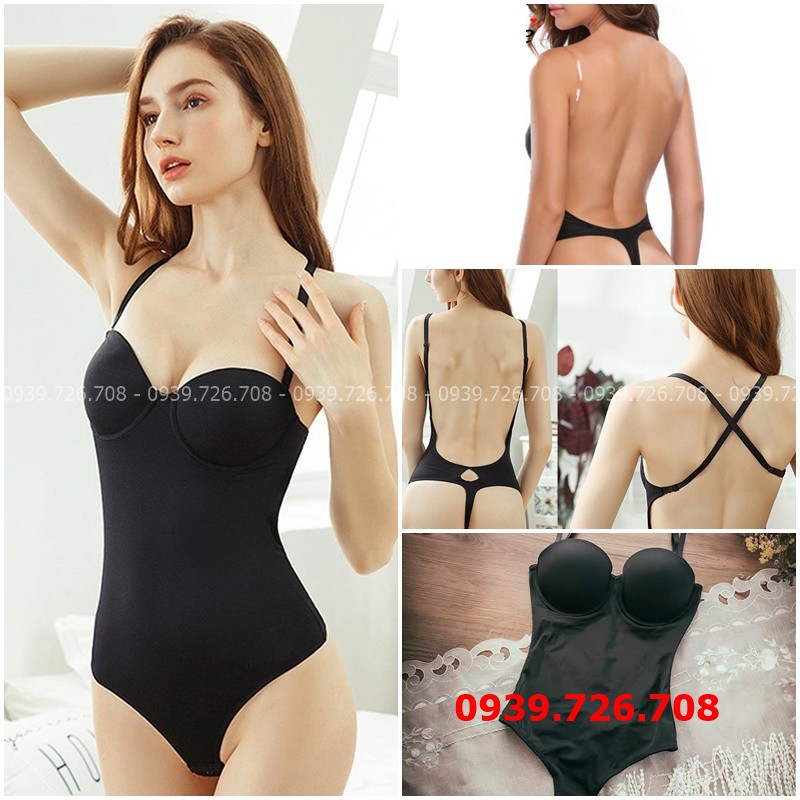 Bộ đồ lót liền thân cúp ngang nâng ngực❤️ Áo ngực liền thân Bodysuit nữ sexy Jumpsuit mặc đầm váy hở lưng,ngực xẻ sâu | BigBuy360 - bigbuy360.vn