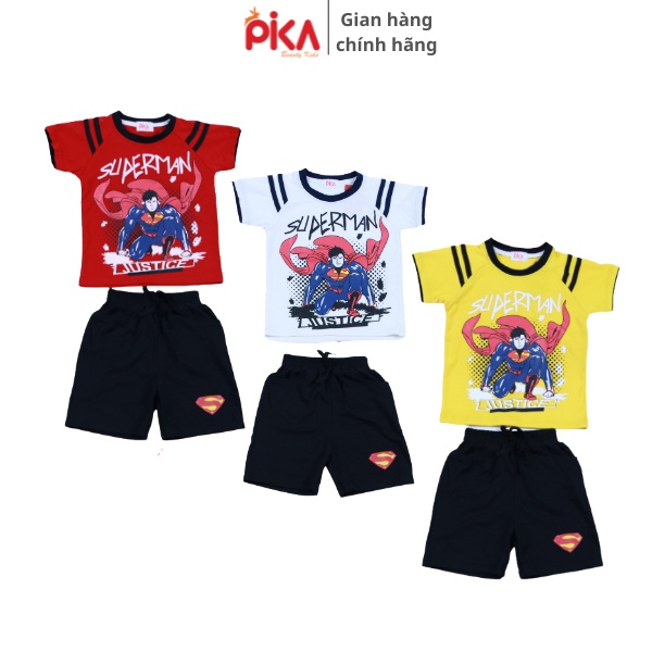 Bộ siêu nhân - bé trai - Pika kids chất liệu cotton mềm mịn bộ quần áo trẻ em