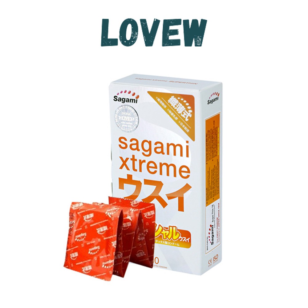 Bao cao su Sagami Superthin Chính Hãng, Không mùi, Siêu mỏng trơn truyền nhiệt tạo cảm giác chân thực - LOVEW