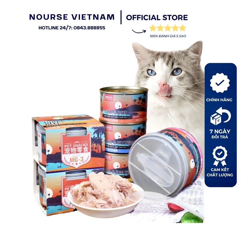 Pate cho mèo Advanture dinh dưỡng tăng cân đồ ăn ướt cho mèo NourseVietnam AD01 (170gr)