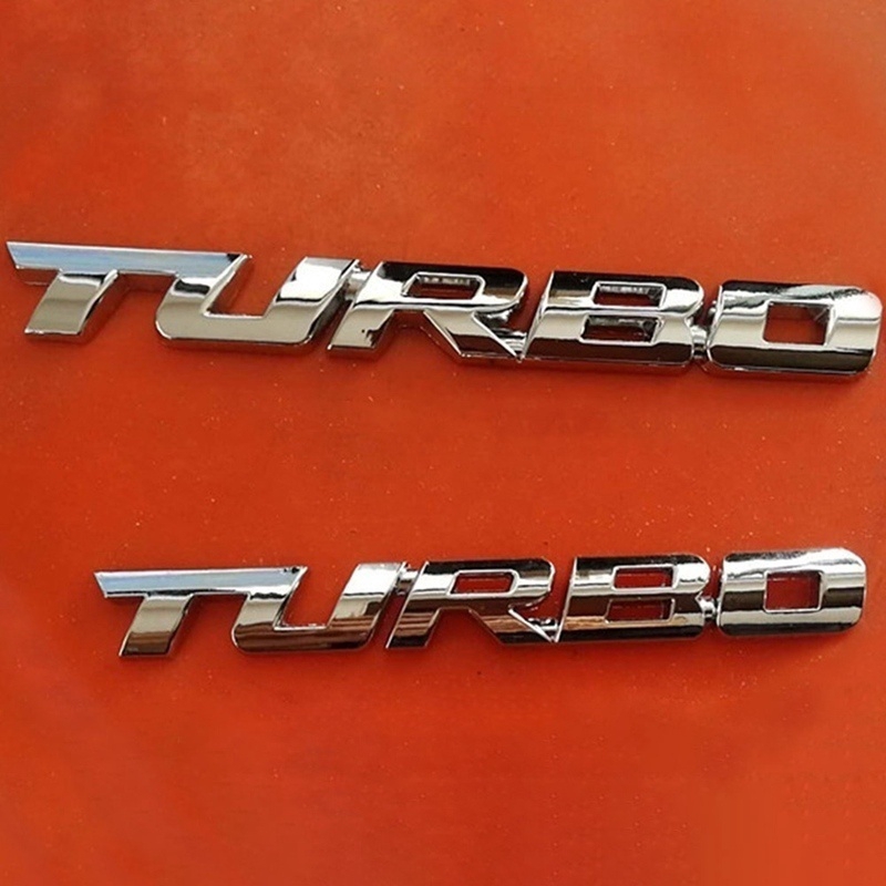 Miếng dán bằng kim loại hình logo Turbo 3D cho xe hơi