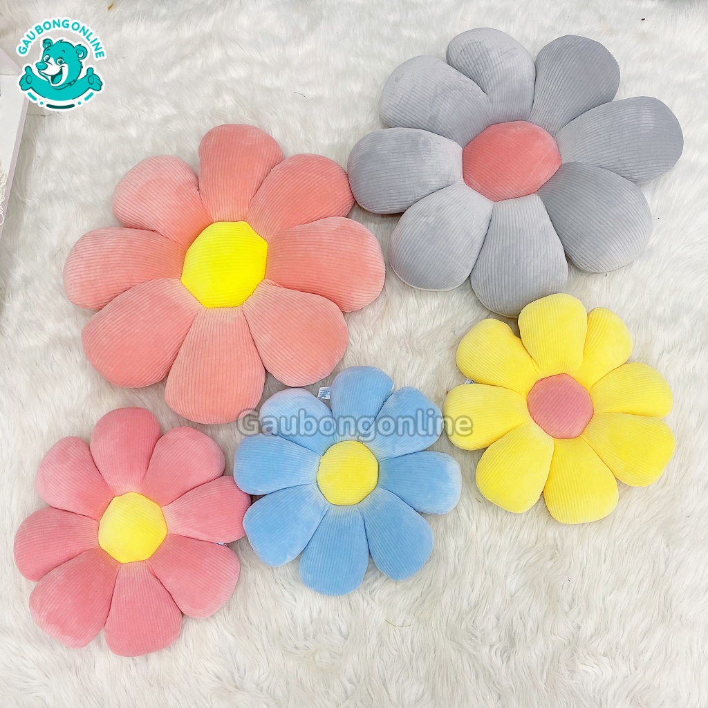 Gối Bông Hoa Nhiều Màu Sắc, Đệm Ngồi Bệt, Gối Trang Trí Ghế Sofa Cao Cấp Gấu Bông Online