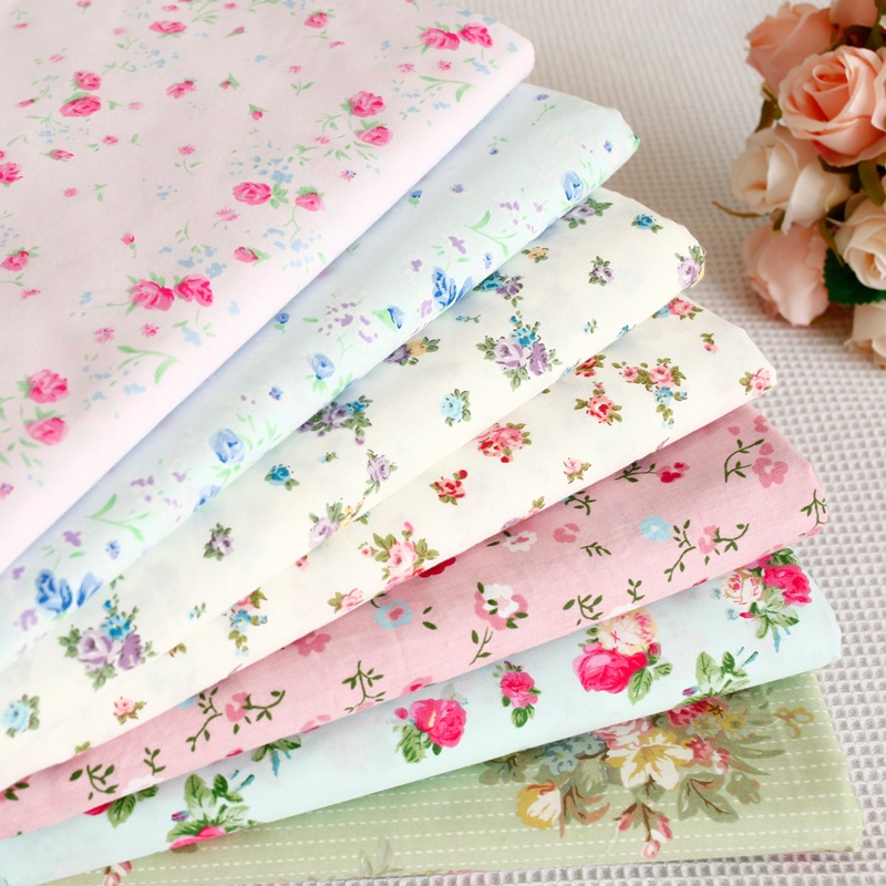 Cotton Twill Fabric Cotton Big Flower Garden Small Floral Fabric Bedding Apparel Fabric Handmade Various Patterns