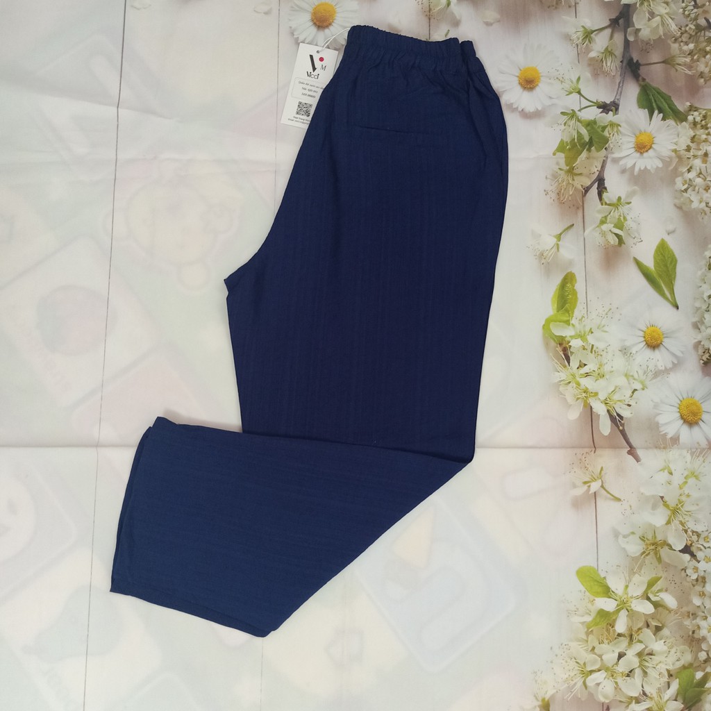 Quần baggy đũi xước Vicci vải cao cấp màu Xanh navy