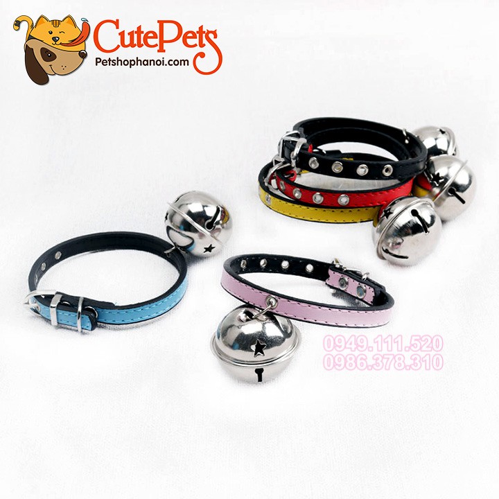 Vòng cổ da chuông Doremon - CutePets Phụ kiện chó mèo Pet shop Hà Nội