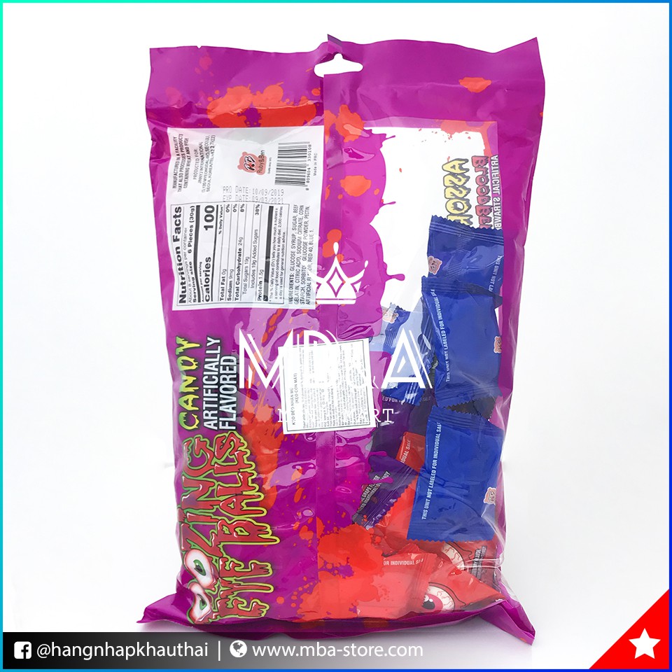 Kẹo dẻo con mắt Halloween - 250g