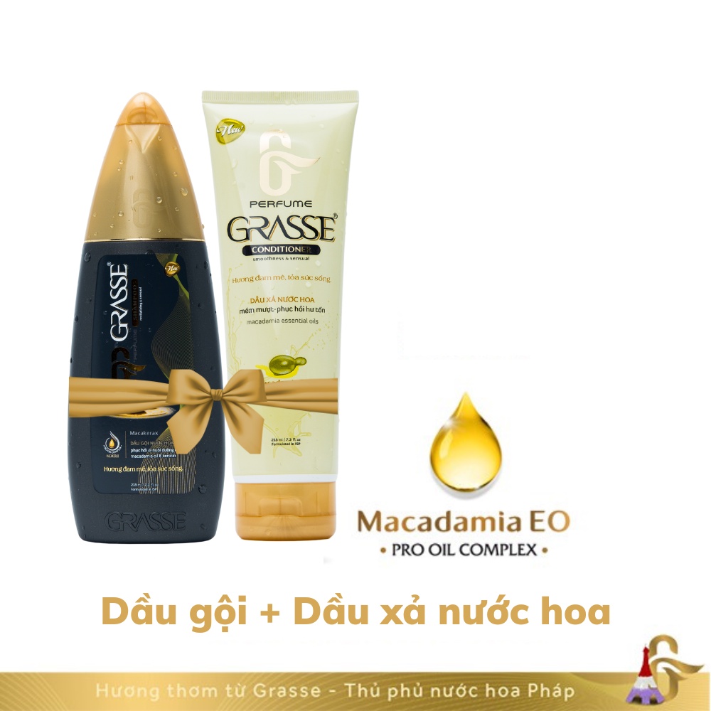 GRASSE - Dầu Gội + Dầu xả nước Hoa 215ml