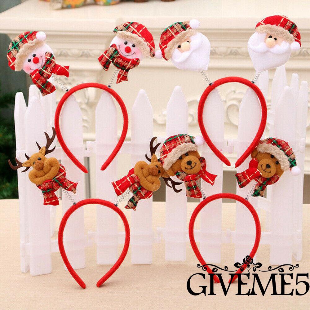 Cài tóc phối hình đầu ông già nô ên người tuyết dễ thương cho dịp giáng sinh