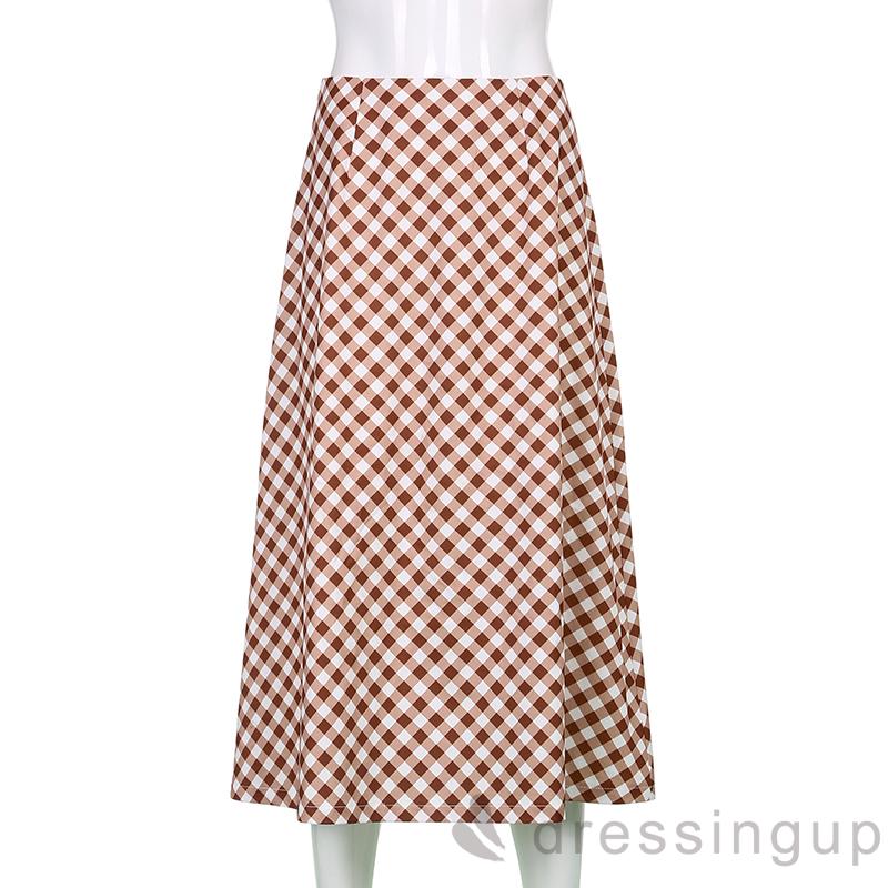 Chân Váy Lưng Cao Hoạ Tiết Trái Tim Phong Cách Retro Cho Nữ