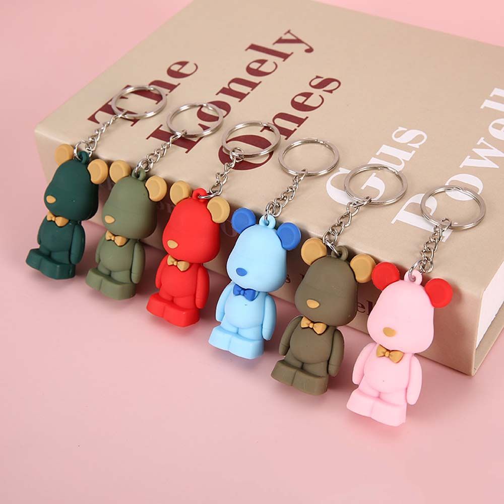 Móc khóa gắn búp bê gấu hoạt hình nhiều màu dễ thương