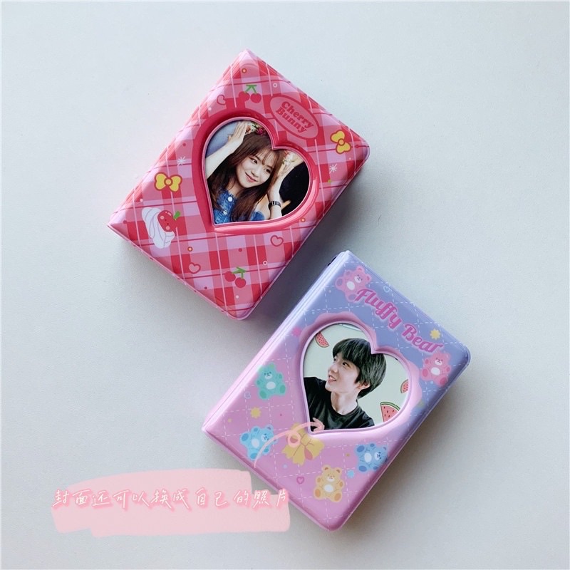 Mini collect book/sổ đựng card kpop mini 20 sheet 2 mặt cherry/ gấu dễ thương