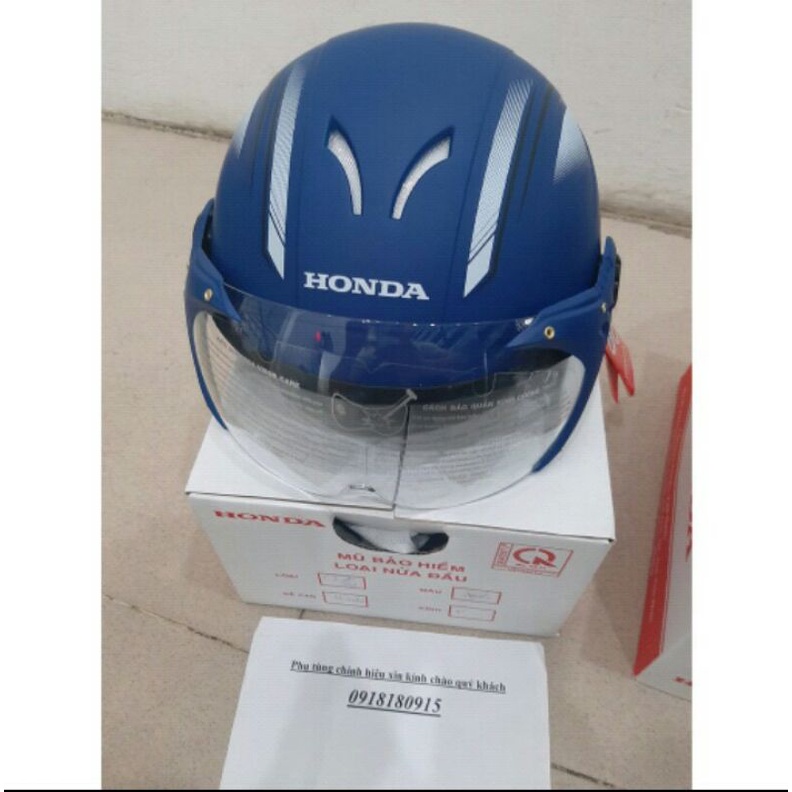 Mũ bảo hiểm honda nửa đầu matt có kính