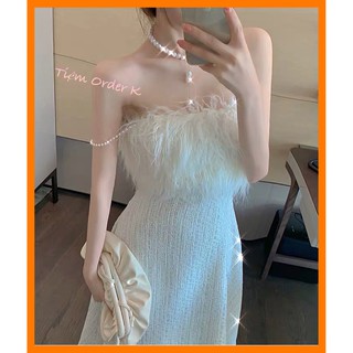[Sẵn Hàng]♥️Đầm,Váy Dạ Quây Lông Vũ(ảnh thật)Size S,M