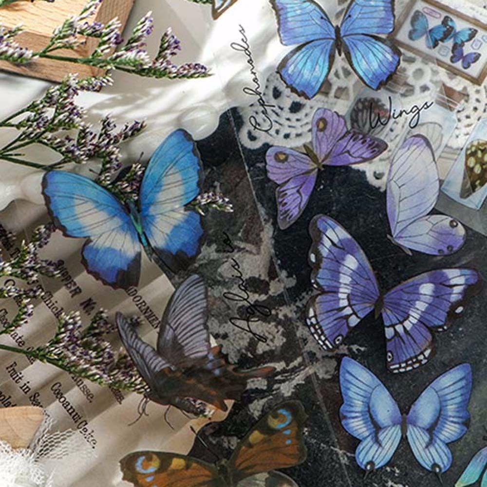 Sticker Dán Trang Trí Album Ảnh DIY Hình Hoa Lá Bướm Phong Cách Vintage