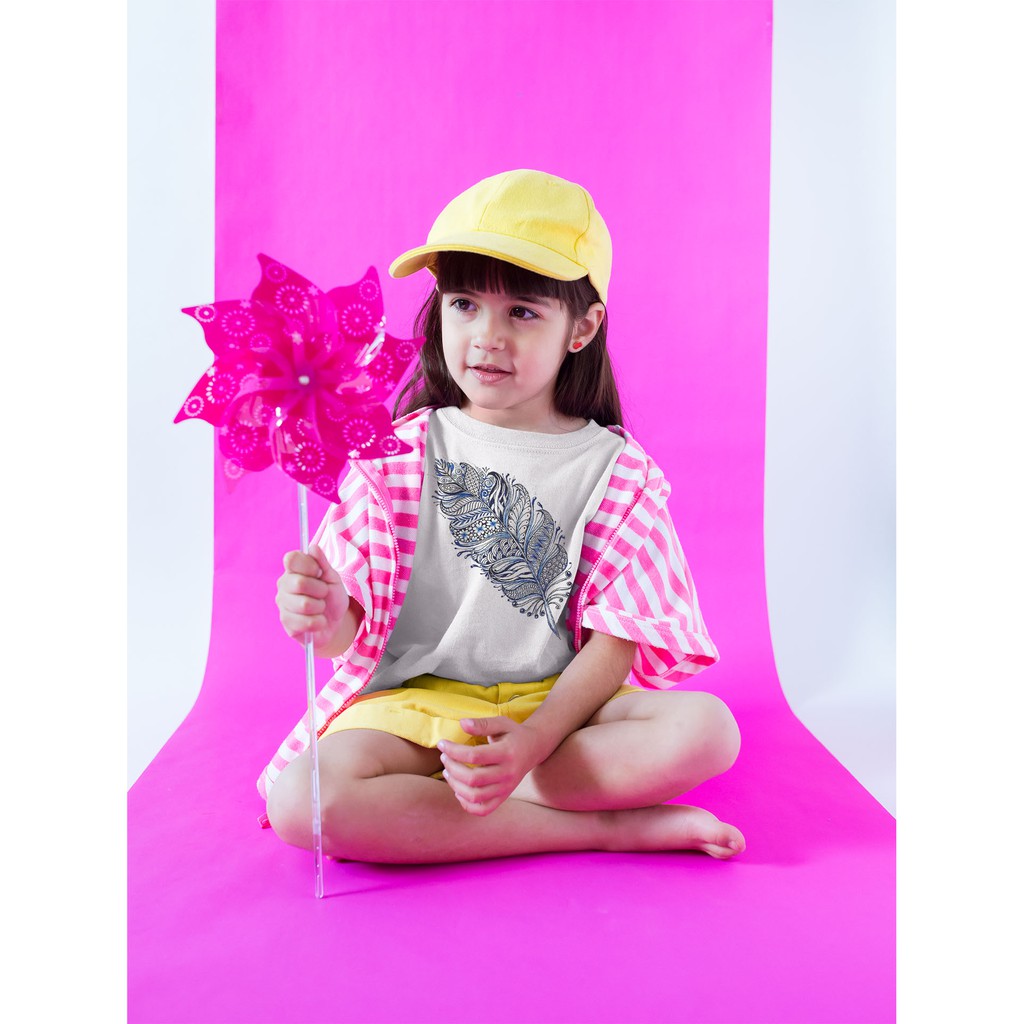 Áo Thun Bé Gái - Lông Vũ - Tạo Hình CV - Unisex Cao Cấp -SKT20-00420