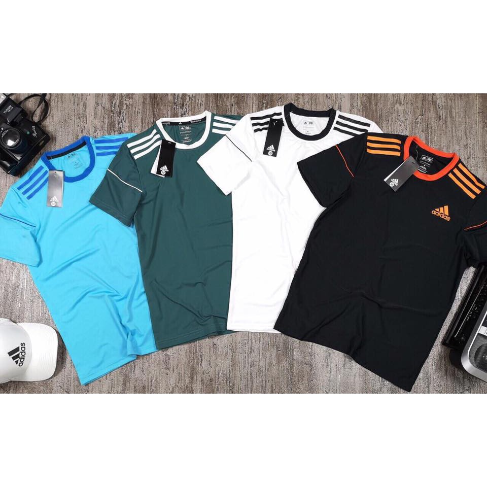 Áo thun nam tay ngắn 3 sọc thể thao cá tính (160D)