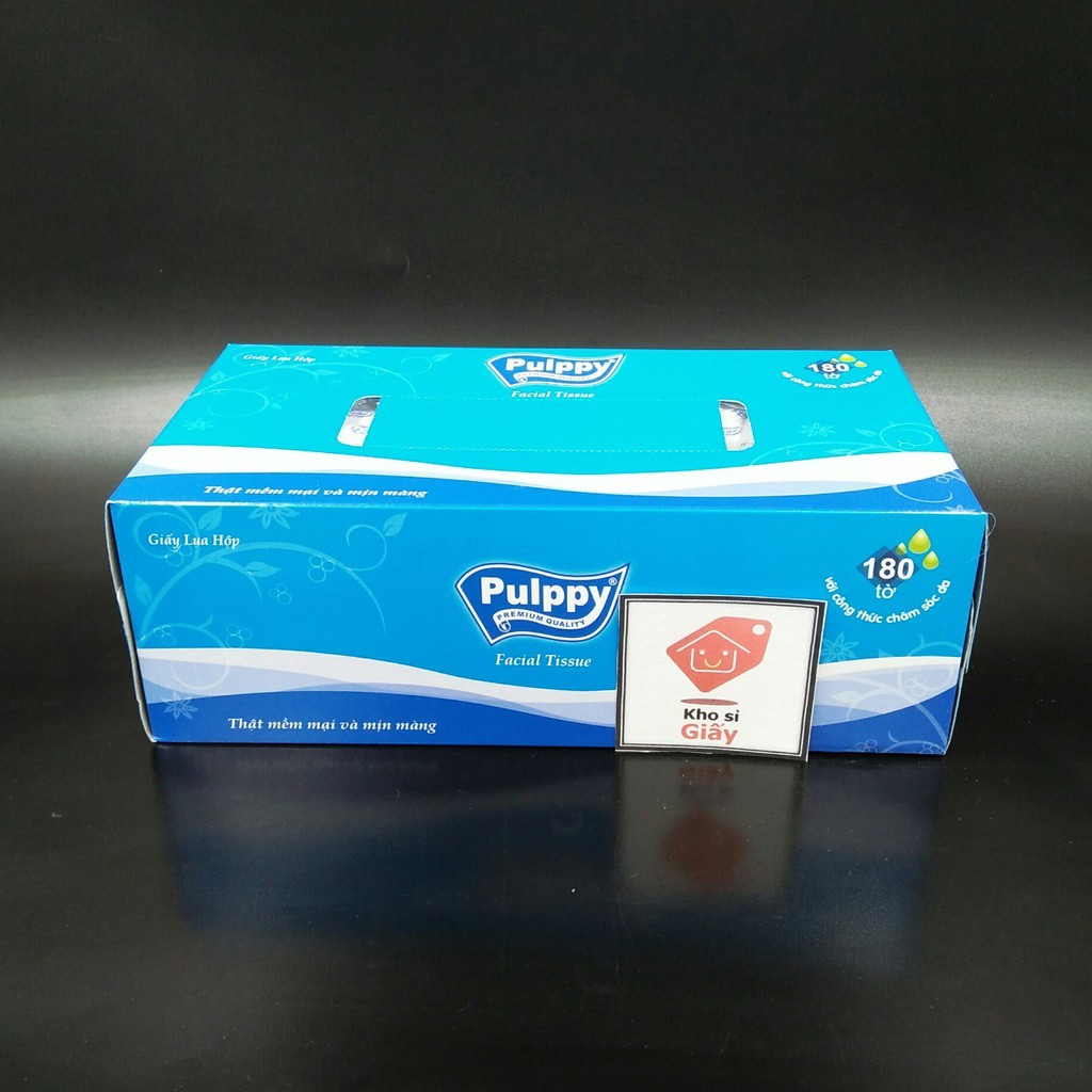 KHĂN GIẤY HỘP PULPPY 180 TỜ - Giấy Pulppy chính hãng