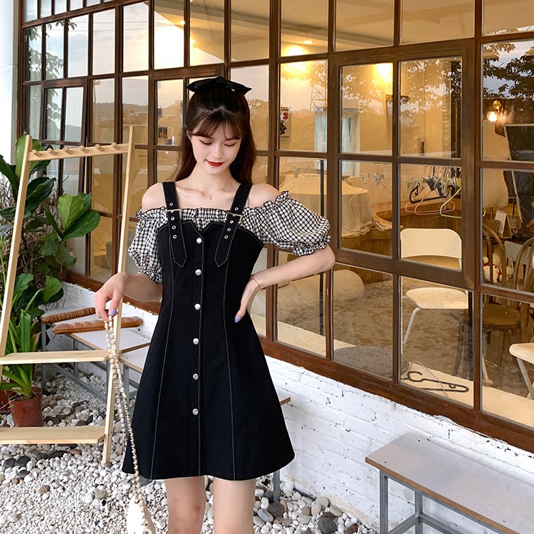 Siêu cao🔥 Đầm Hai Dây Tay Phồng Thời Trang Pháp 2020 Cho Nữ