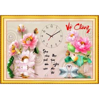 Tranh đính đá vợ chồng 75*50cm lv447 - tự đính