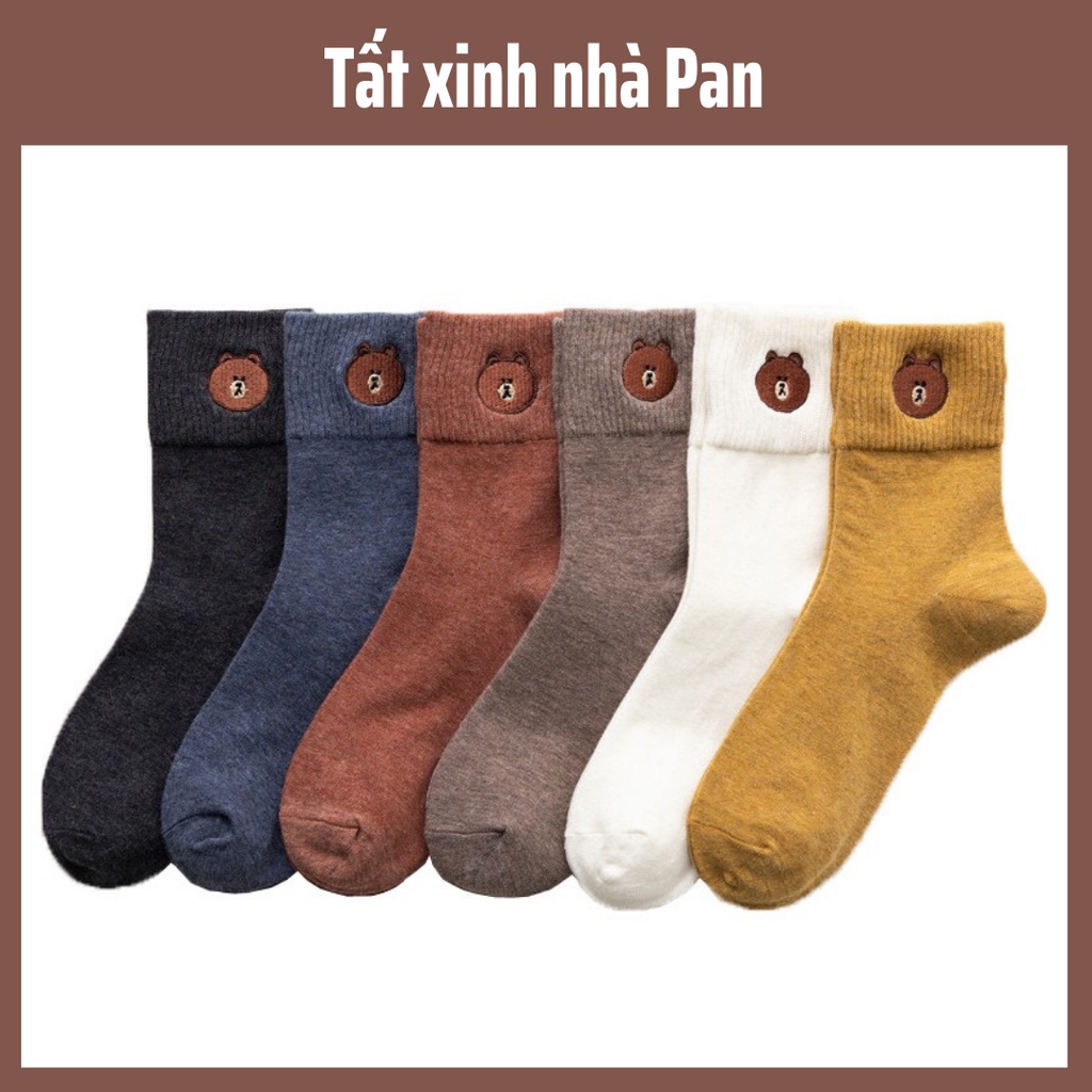 Tất Gấu Teddy chất liệu dày dặn, hình gấu thêu chất lượng PAN16