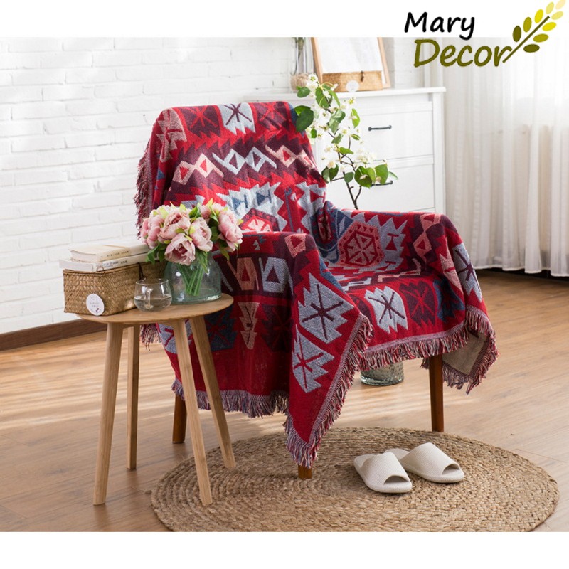 (1.8*2.3m&2.3*2.75m) Khăn phủ ghế sofa vintage rực rỡ mùa lễ hội phong cách Mỹ Sturrage PS03