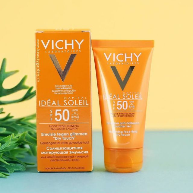 {Cam Kết Chính Hãng Đủ Giấy Tờ} Kem chống nắng SPF 50 UVA +UVB Vichy Ideal Soleil Mattifying Face Fluid Dry Touch 50ml