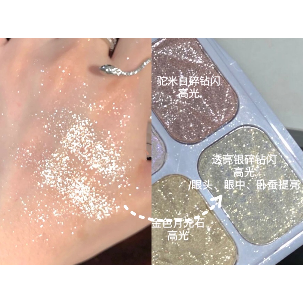 Bảng Phấn Mắt INSFANY 8 Màu Ánh Ngọc Trai Kim Cương Bắt Sáng Đa Năng