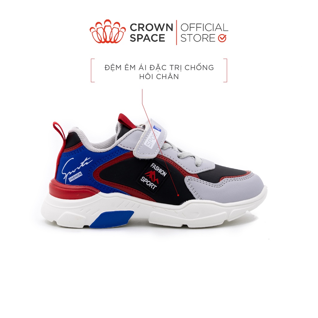 Giày Thể Thao Sneaker Bé Trai Đi Học Đi Chơi Crown Space Cao Cấp CRUK8030 Nhẹ Êm, Chống Hôi Chân Size 30 đến 39