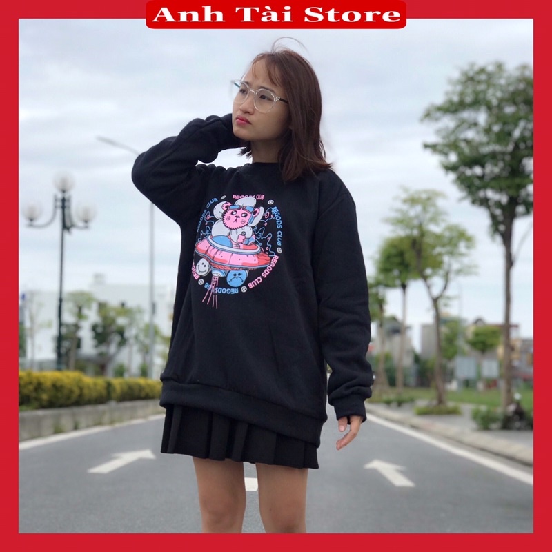 Áo Sweater nam nữ fom rộng unisex chất nỉ bông in hình đĩa bay oversize đến 68kg mặc vừa phong cách Hàn Quốc AT 1122 | BigBuy360 - bigbuy360.vn