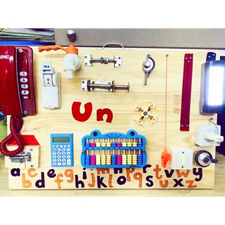 Bảng đồ chơi phát triển kỹ năng busy board 40x60 gỗ thông