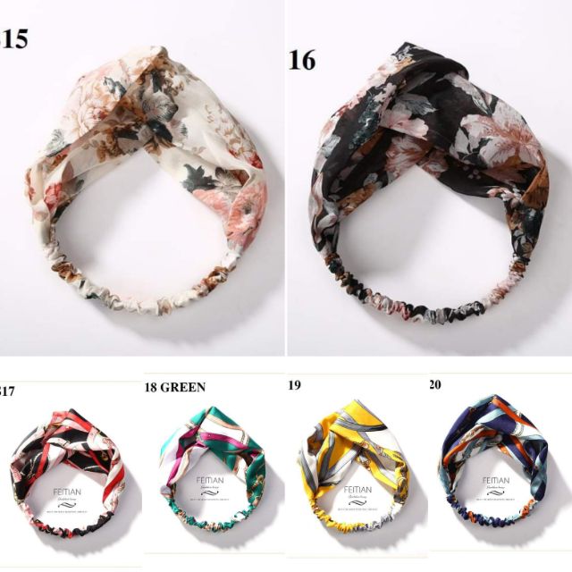 Turban tóc họa tiết tropical