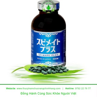 Viên uống tảo xoắn spirulina bảo vệ sức khoẻ Spimate Plus 600 viên