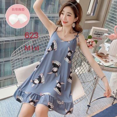 Váy Ngủ Tai Thỏ TTV03 Chất Cotton Thoáng Mát Tặng Kèm Bịt Mắt | BigBuy360 - bigbuy360.vn