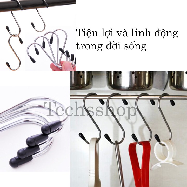 Combo 4 Móc Inox Treo Đồ Tiện Ích Trong Nhà Bếp Nhà Tắm Hinh Chữ S