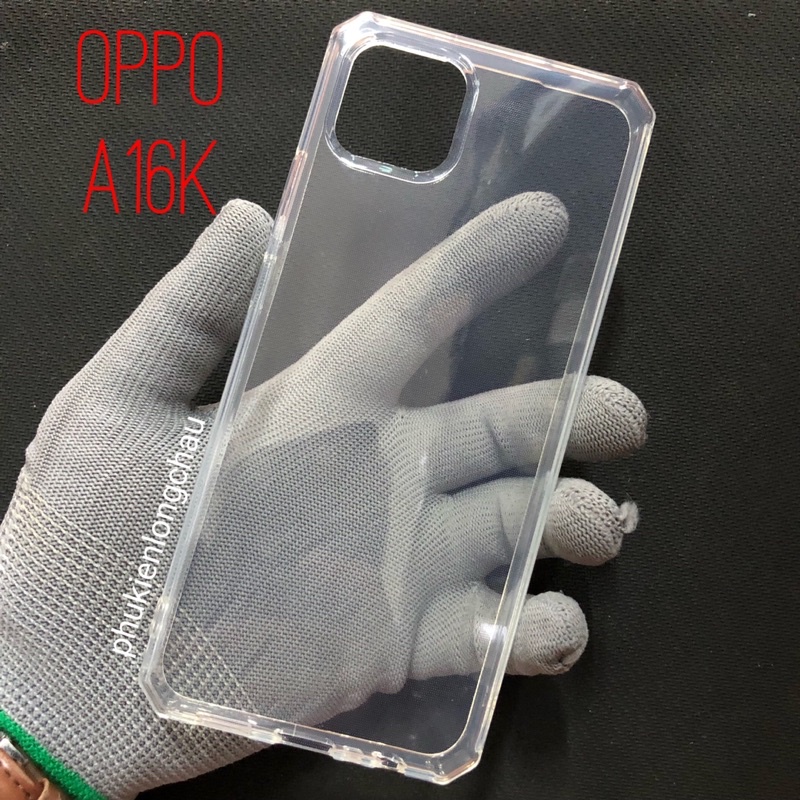 Ốp Lưng Oppo A16k Chống Sốc Viền Vuông Bảo Vệ Camera Dẻo Trong Suốt