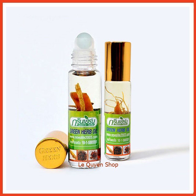 Combo 12 Chai Dầu Gió Nhân Sâm Green Herb Oil Thái Lan 8ml
