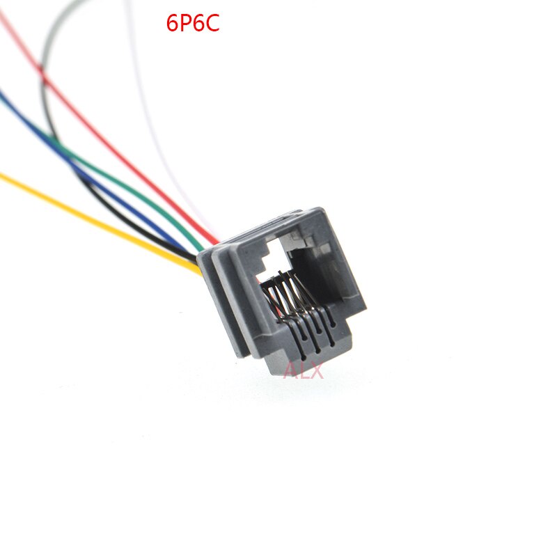 10PCS RJ11 RJ12 RJ45 telephone FEMALE SOCKET connector with wire 4P4C 6P4C 6P6C 8P8C female jack connector 616E 623K 616M 641D