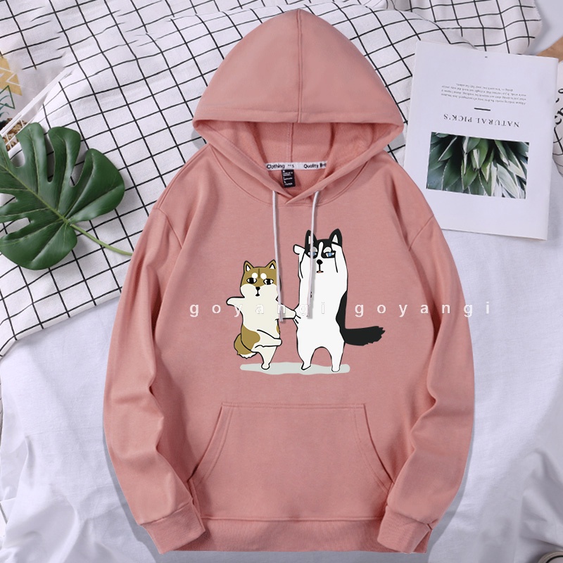 Áo Hoodie GYG Unisex Chó Mèo Ngáo Form Rộng Oversize Phong Cách Hàn Quốc