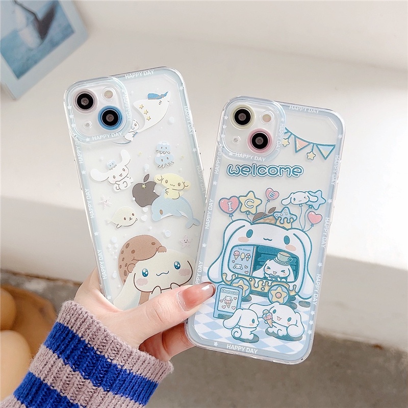 Ốp Điện Thoại Chống Sốc Hình Cinnamoroll Hoạt Hình Dễ Thương Cho iPhone 14 / 13 / 12 / 11 / X / 8 / 7P