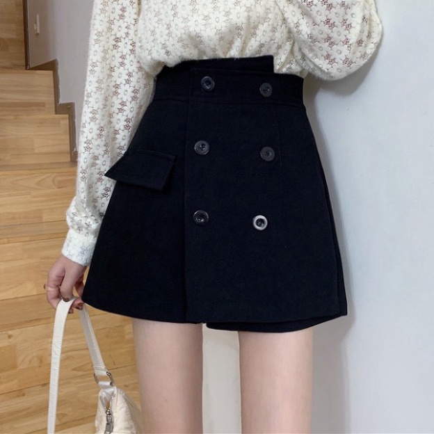 Quần Giả Váy Nữ Ngắn Cạp Cao, Chân Váy Chữ A Phối Cúc Kiểu Dáng Lên Form Siêu Xinh | BigBuy360 - bigbuy360.vn