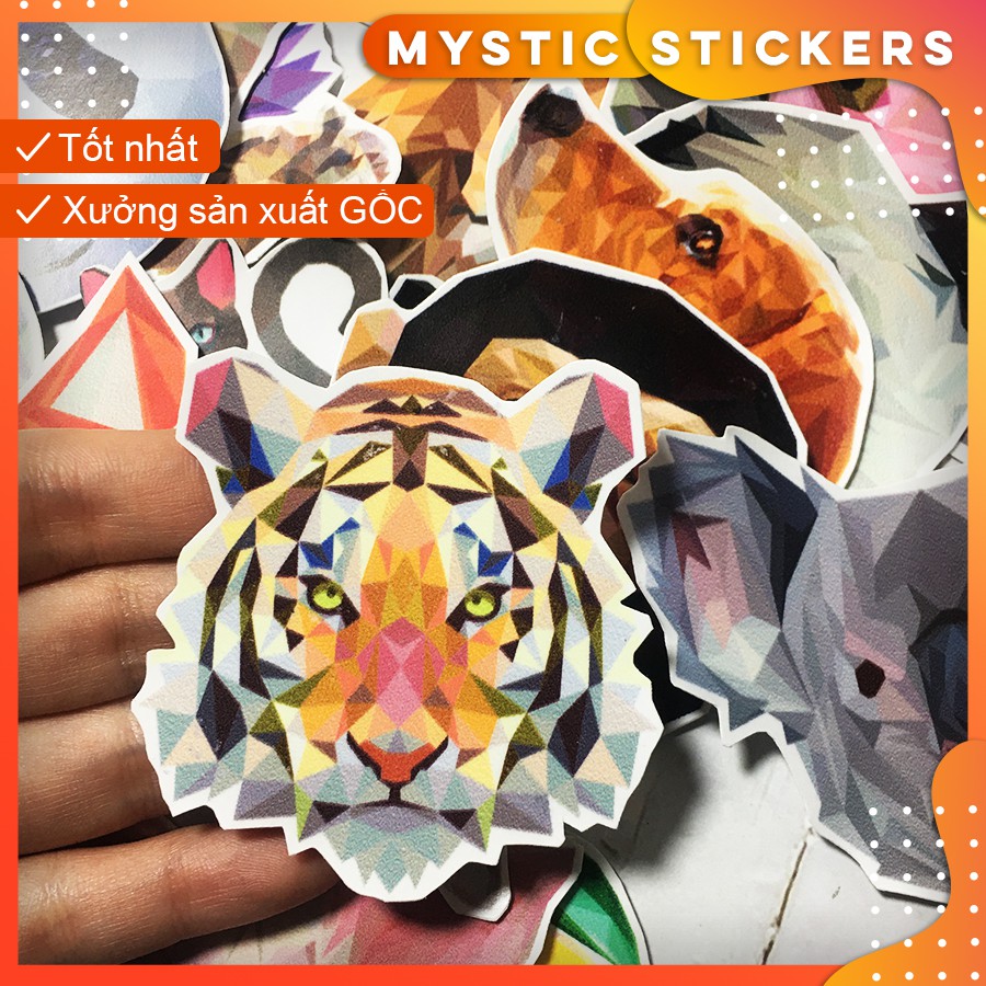 [LOW POLY] 33 Sticker chống nước/ dán laptop vali xe mũ bảo hiểm nhà cửa ...