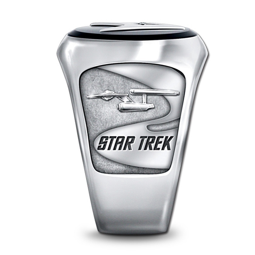 Nhẫn bạc họa tiết Star Trek cho kích thước cỡ 7-14