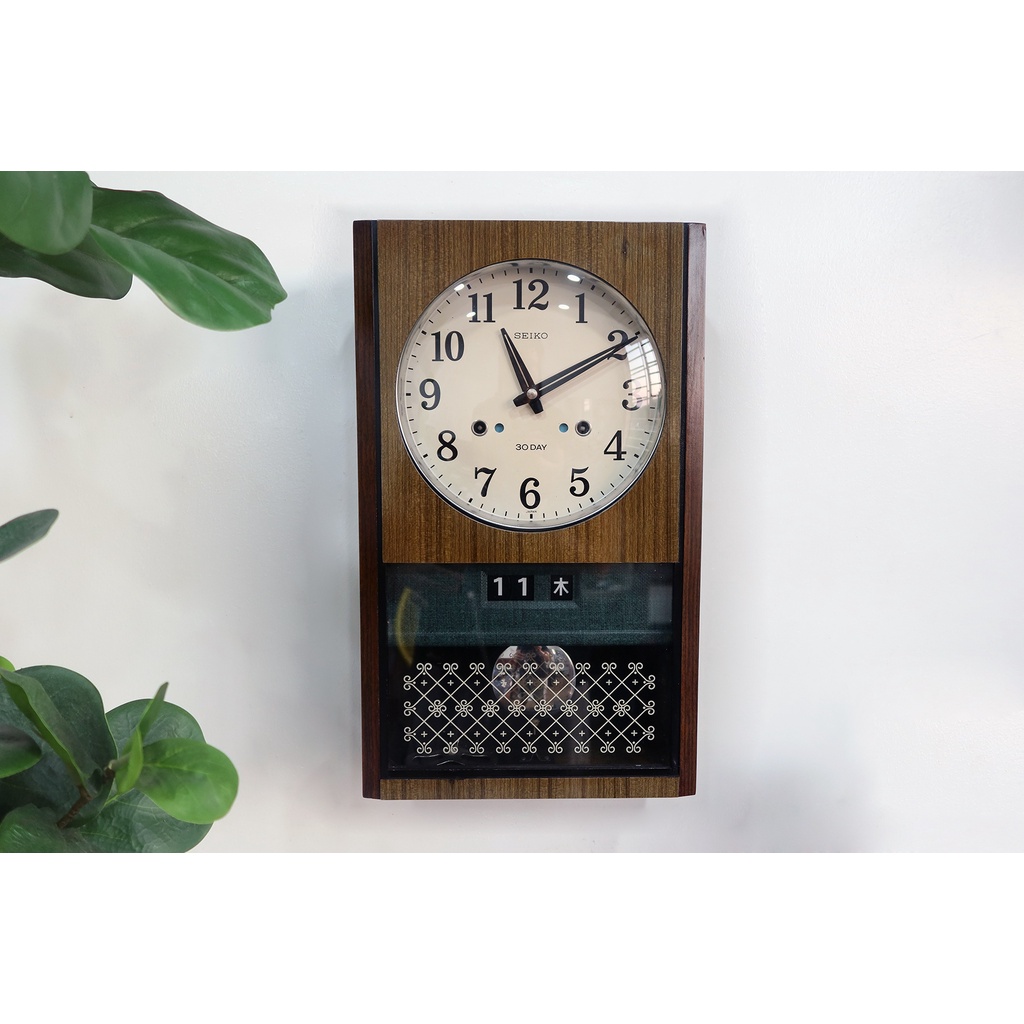 Đồng hồ treo tường quả lắc lên dây cót cổ Nhật Bản hiệu SEIKO